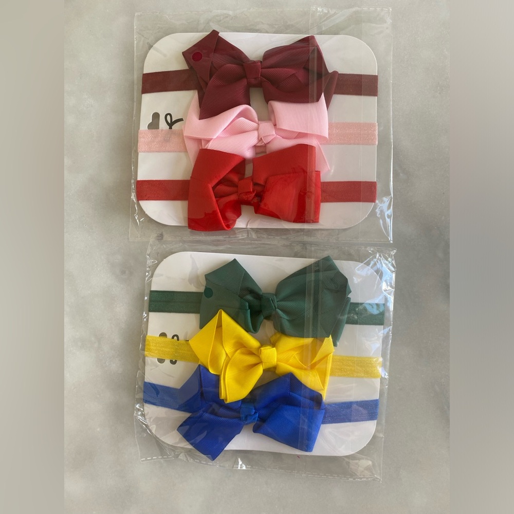New! Set of 6 headband baby girl bows